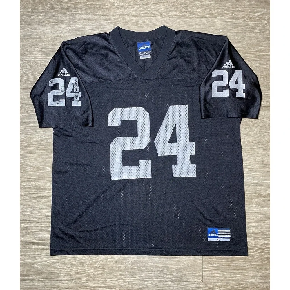 Men Size XL Vintage NFL Adidas Oakland Raiders Charles Woodson #24 Jersey Mesh
